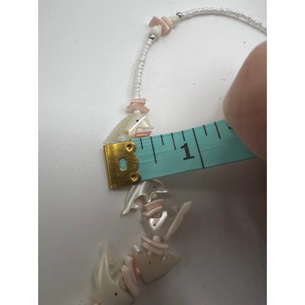 Coastal Mermaid Dolphin Shell Choker Necklace Mother of Pearl